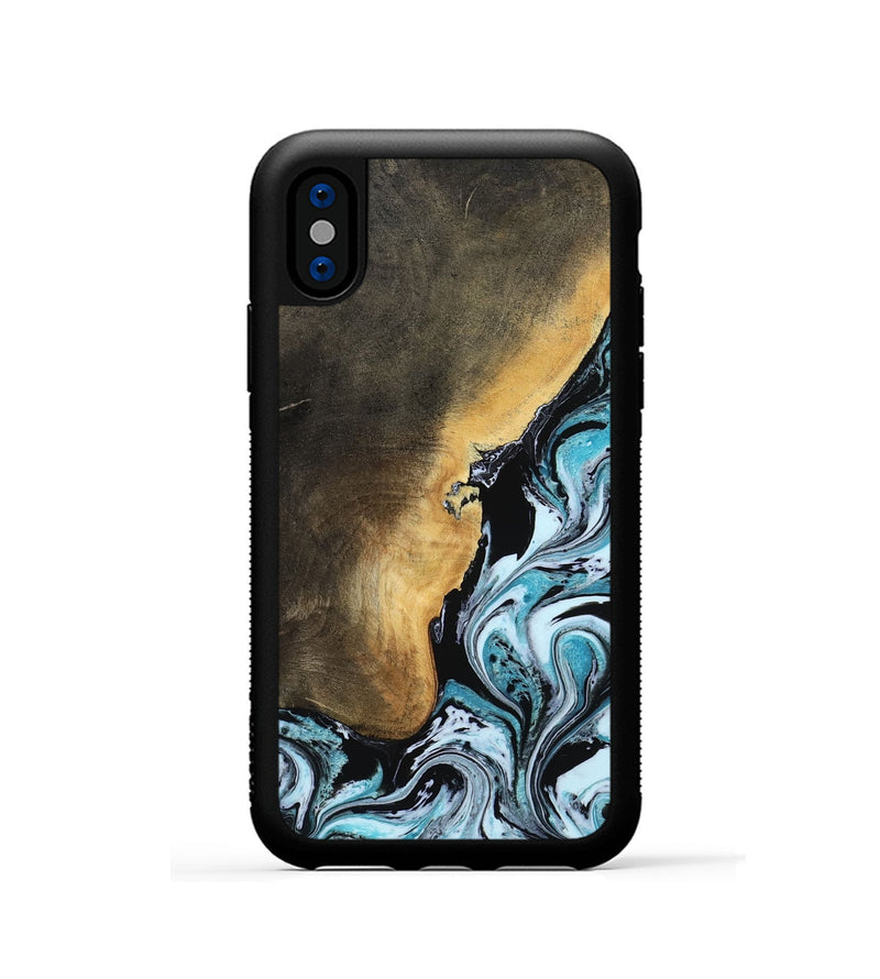 iPhone Xs Wood Phone Case - Manila (Blue, 799937)