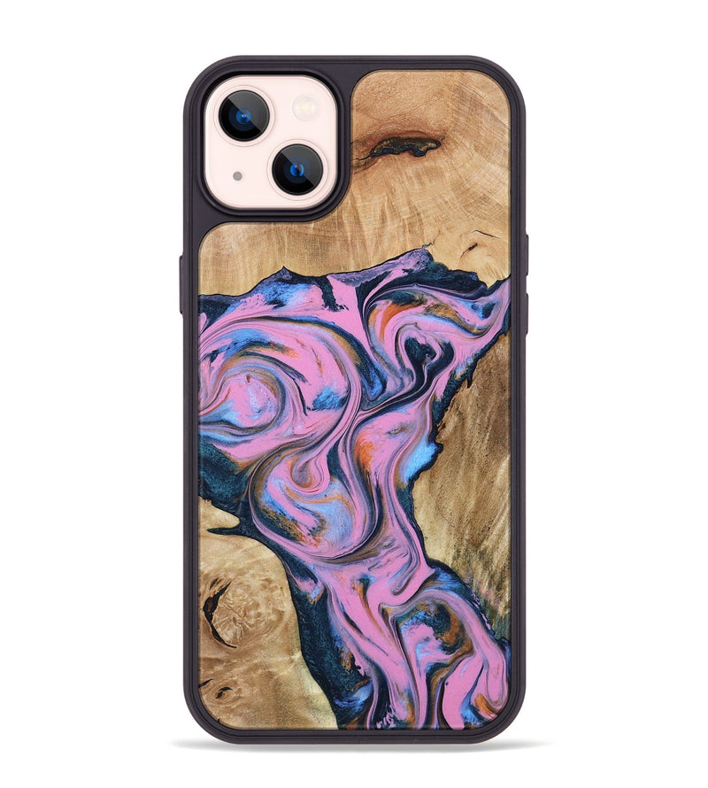iPhone 14 Plus Wood Phone Case - Colin (Blue, 799938)