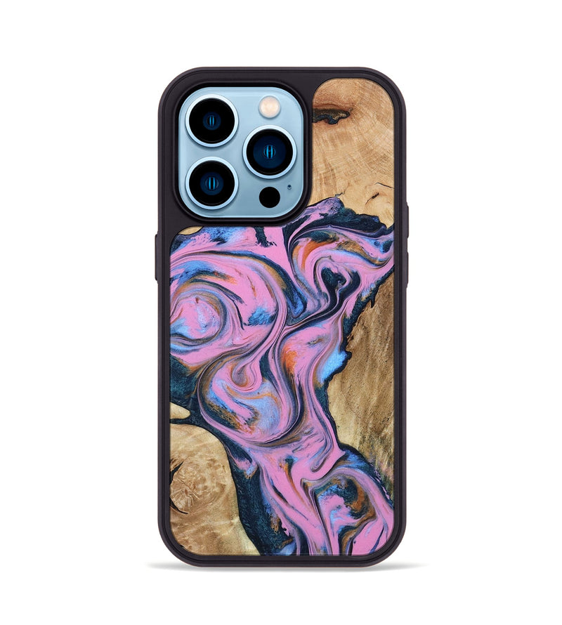 iPhone 14 Pro Wood Phone Case - Colin (Blue, 799938)