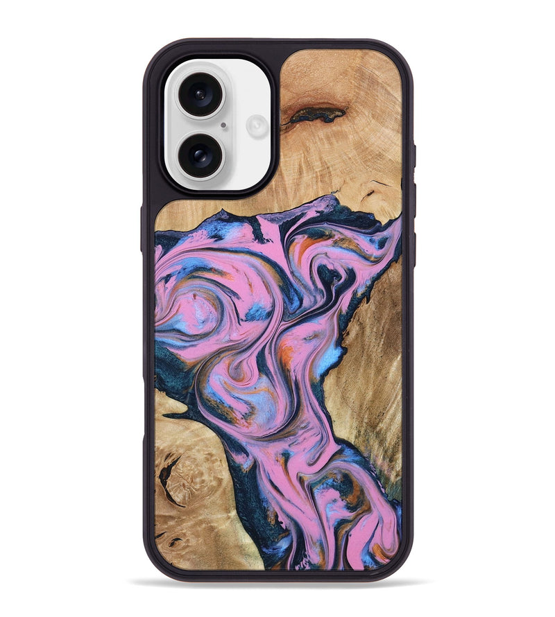 iPhone 16 Plus Wood Phone Case - Colin (Blue, 799938)