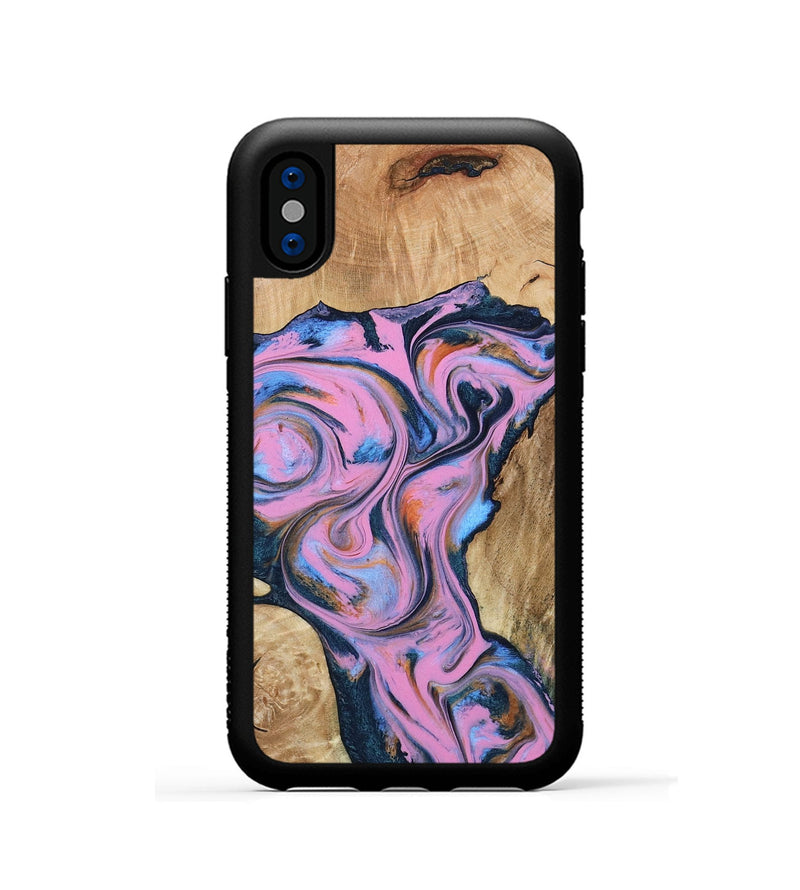 iPhone Xs Wood Phone Case - Colin (Blue, 799938)