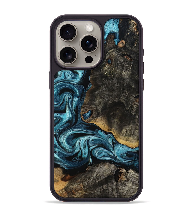 iPhone 15 Pro Max Wood Phone Case - Monroe (Blue, 799940)