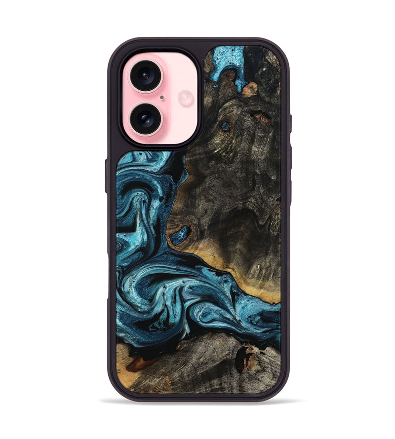 iPhone 16 Wood Phone Case - Monroe (Blue, 799940)