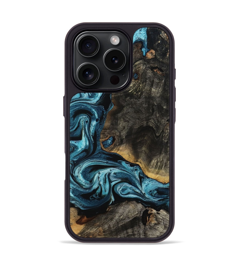 iPhone 16 Pro Wood Phone Case - Monroe (Blue, 799940)
