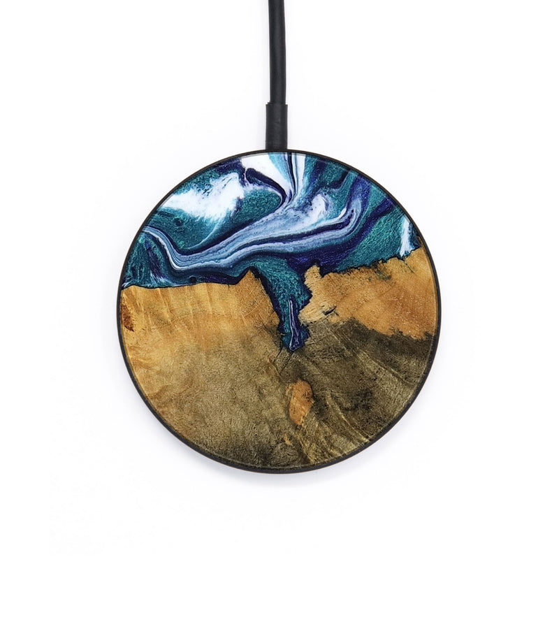 Circle Wood Wireless Charger - Jeffrey (Blue, 799941)