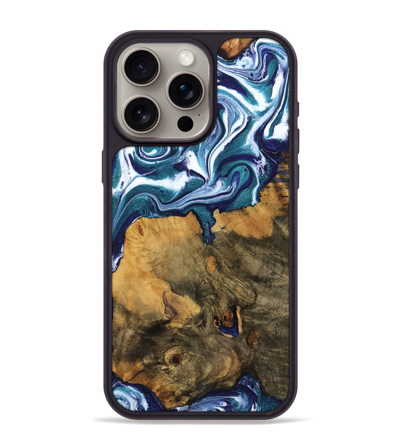 iPhone 15 Pro Max Wood Phone Case - Jeffrey (Blue, 799941)