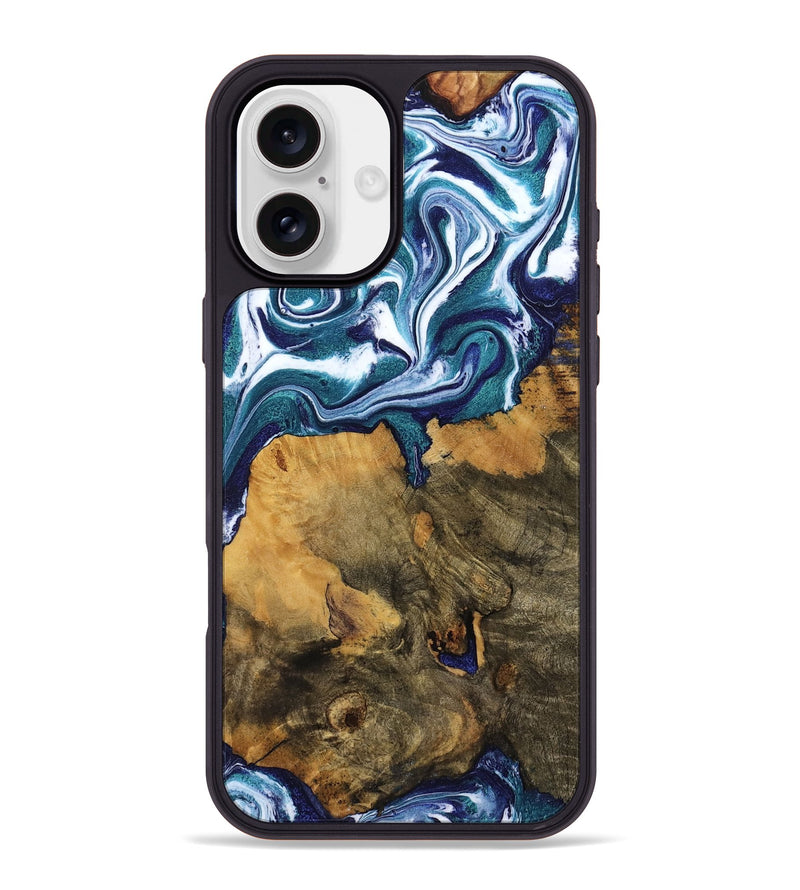 iPhone 16 Plus Wood Phone Case - Jeffrey (Blue, 799941)