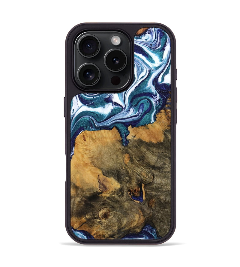 iPhone 16 Pro Wood Phone Case - Jeffrey (Blue, 799941)