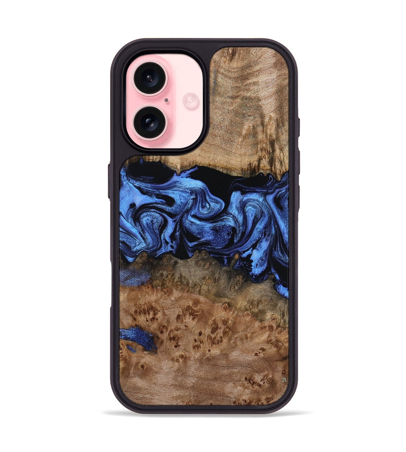 iPhone 16 Wood Phone Case - Berkley (Blue, 799942)