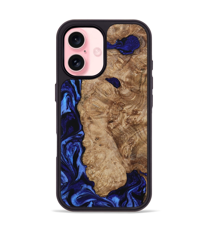 iPhone 16 Wood Phone Case - Kale (Blue, 799943)