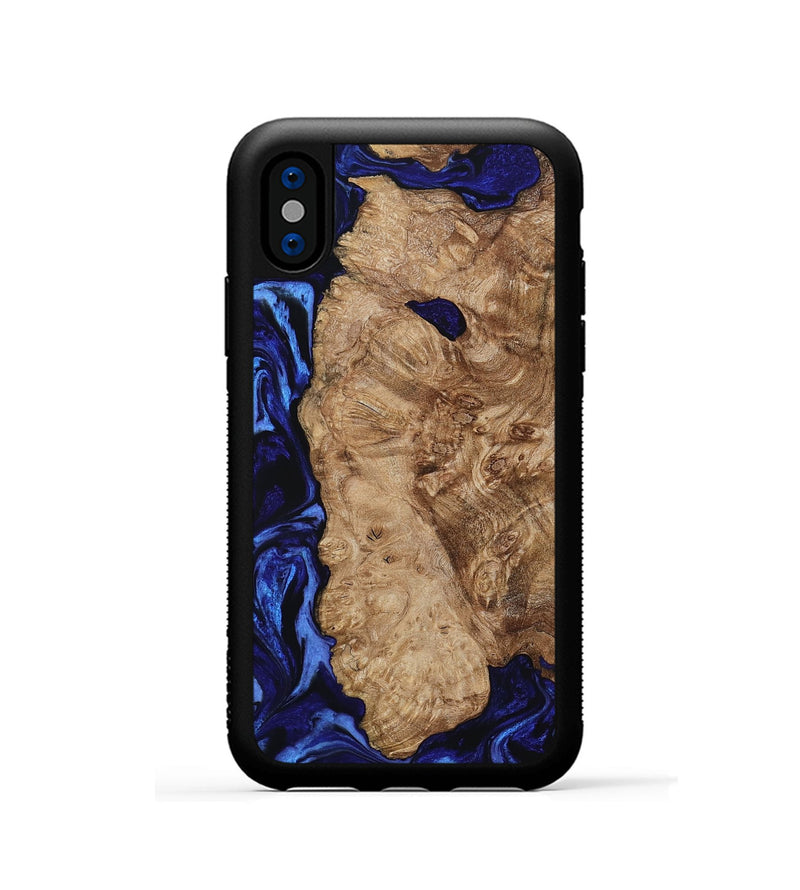 iPhone Xs Wood Phone Case - Kale (Blue, 799943)