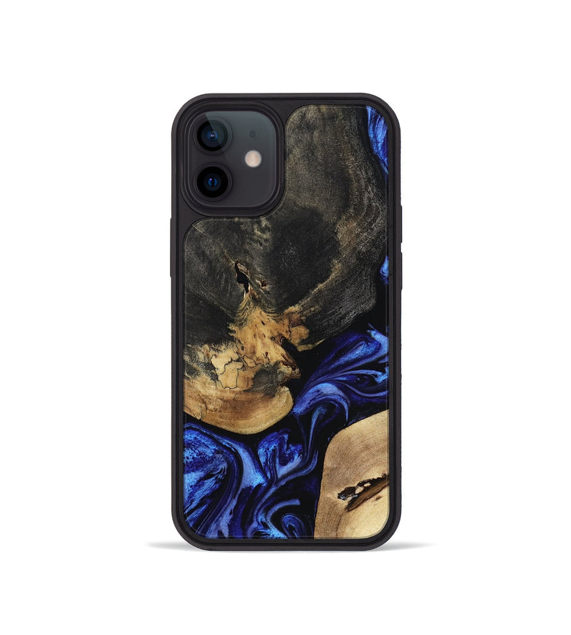 iPhone 12 mini Wood Phone Case - Edythe (Blue, 799944)