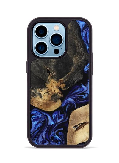 iPhone 14 Pro Wood Phone Case - Edythe (Blue, 799944)