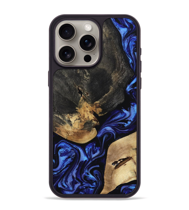 iPhone 15 Pro Max Wood Phone Case - Edythe (Blue, 799944)