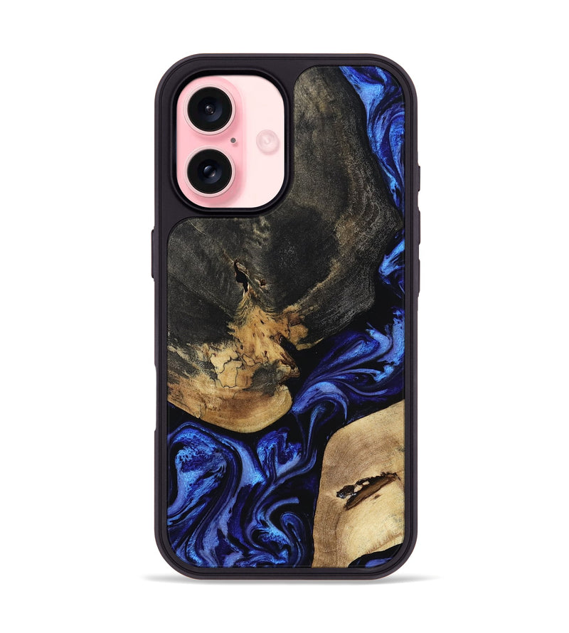 iPhone 16 Wood Phone Case - Edythe (Blue, 799944)