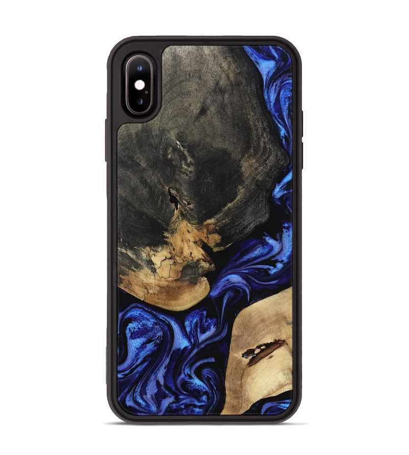 iPhone Xs Max Wood Phone Case - Edythe (Blue, 799944)