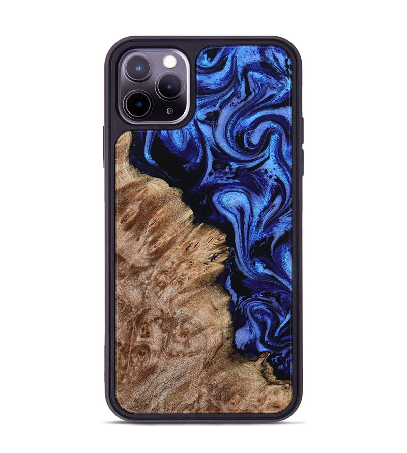 iPhone 11 Pro Max Wood Phone Case - Alitzel (Blue, 799947)
