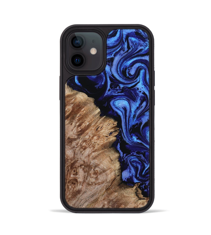 iPhone 12 Wood Phone Case - Alitzel (Blue, 799947)