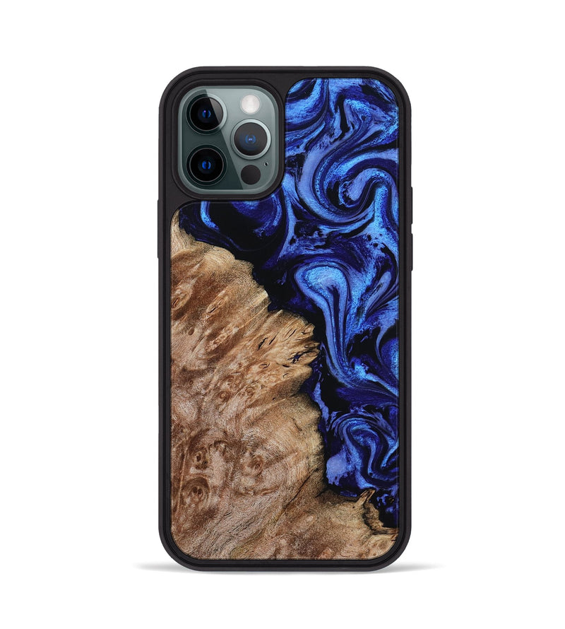 iPhone 12 Pro Wood Phone Case - Alitzel (Blue, 799947)