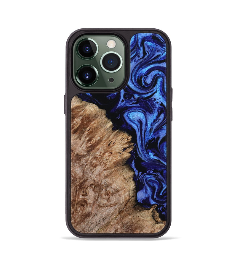 iPhone 13 Pro Wood Phone Case - Alitzel (Blue, 799947)