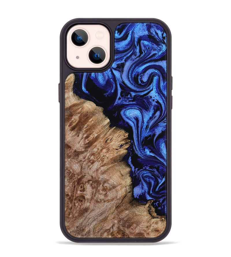 iPhone 14 Plus Wood Phone Case - Alitzel (Blue, 799947)