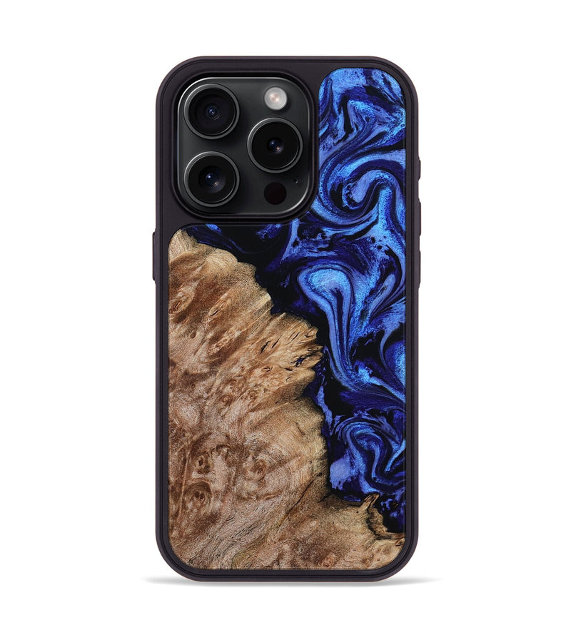 iPhone 15 Pro Wood Phone Case - Alitzel (Blue, 799947)