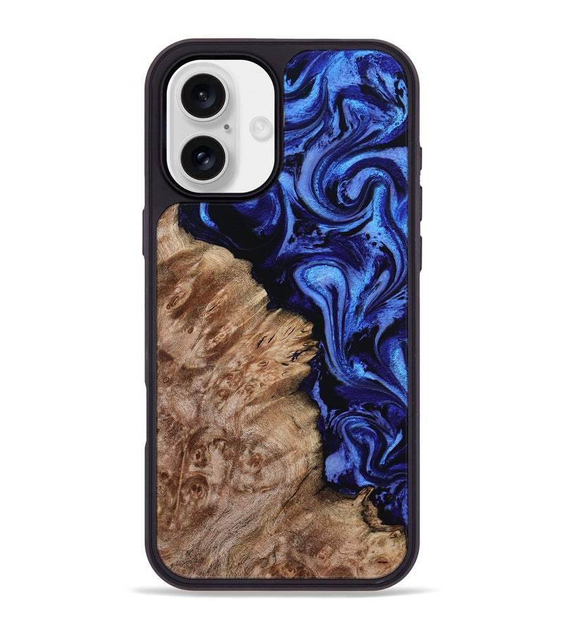 iPhone 16 Plus Wood Phone Case - Alitzel (Blue, 799947)