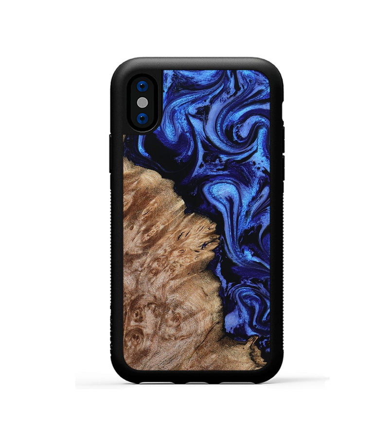 iPhone Xs Wood Phone Case - Alitzel (Blue, 799947)