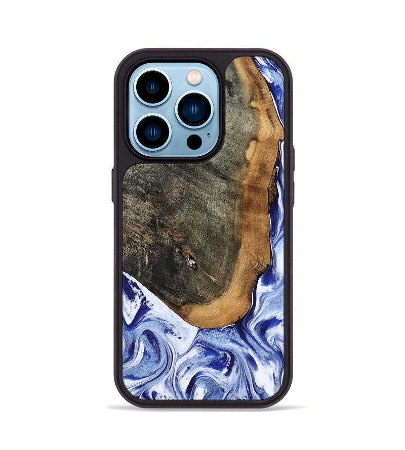 iPhone 14 Pro Wood Phone Case - Gauge (Blue, 799949)