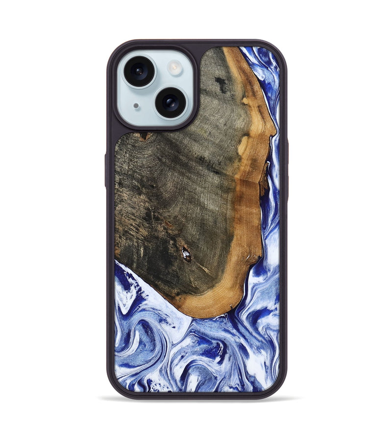 iPhone 15 Wood Phone Case - Gauge (Blue, 799949)