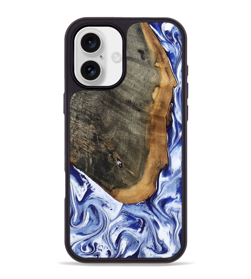 iPhone 16 Plus Wood Phone Case - Gauge (Blue, 799949)