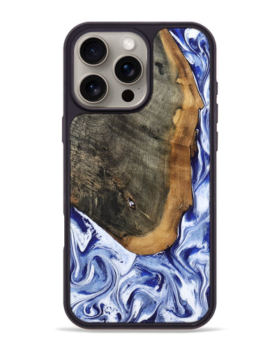 iPhone 16 Pro Max Wood Phone Case - Gauge (Blue, 799949)