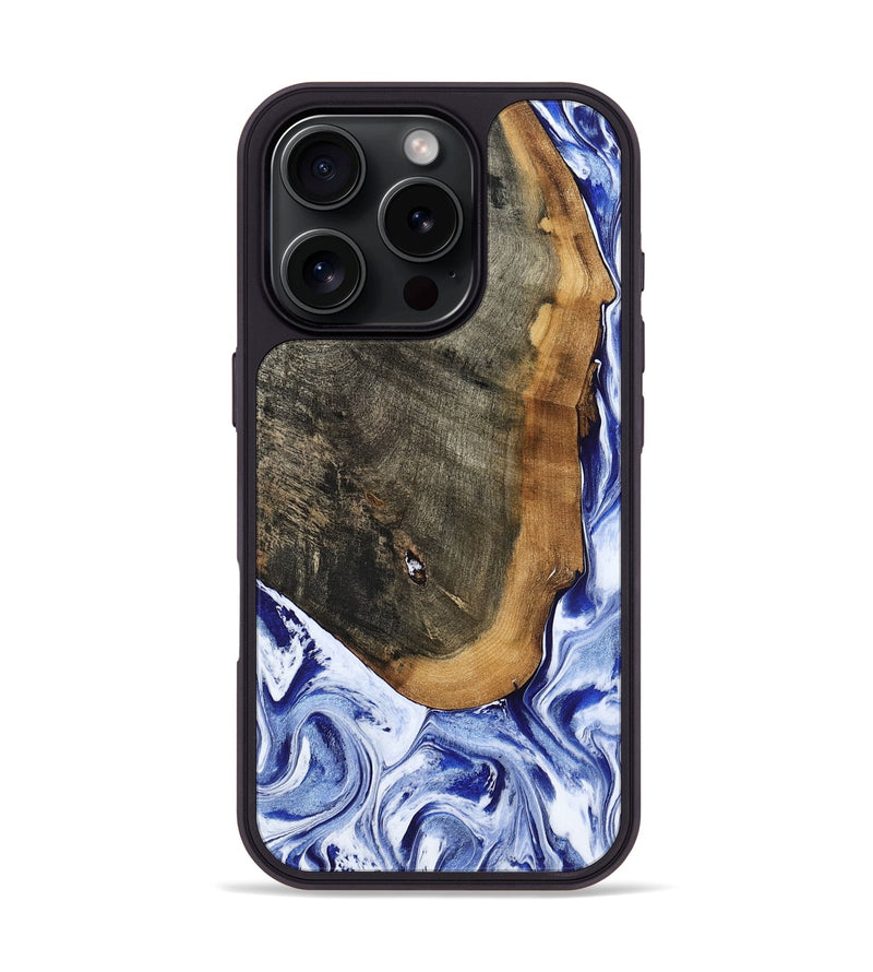 iPhone 16 Pro Wood Phone Case - Gauge (Blue, 799949)