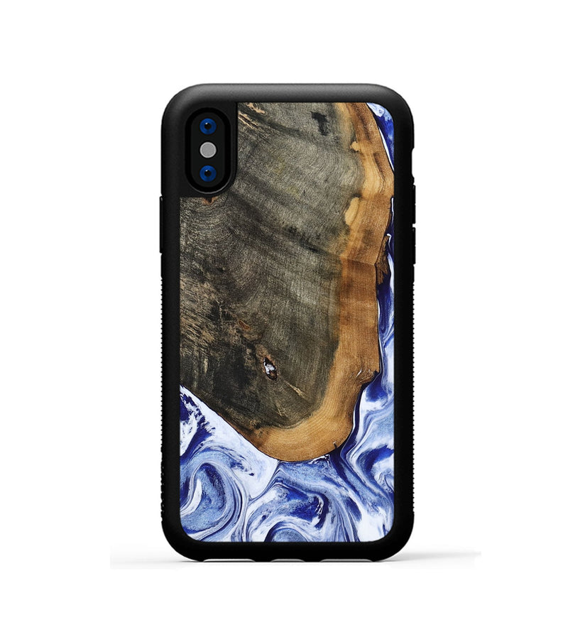 iPhone Xs Wood Phone Case - Gauge (Blue, 799949)