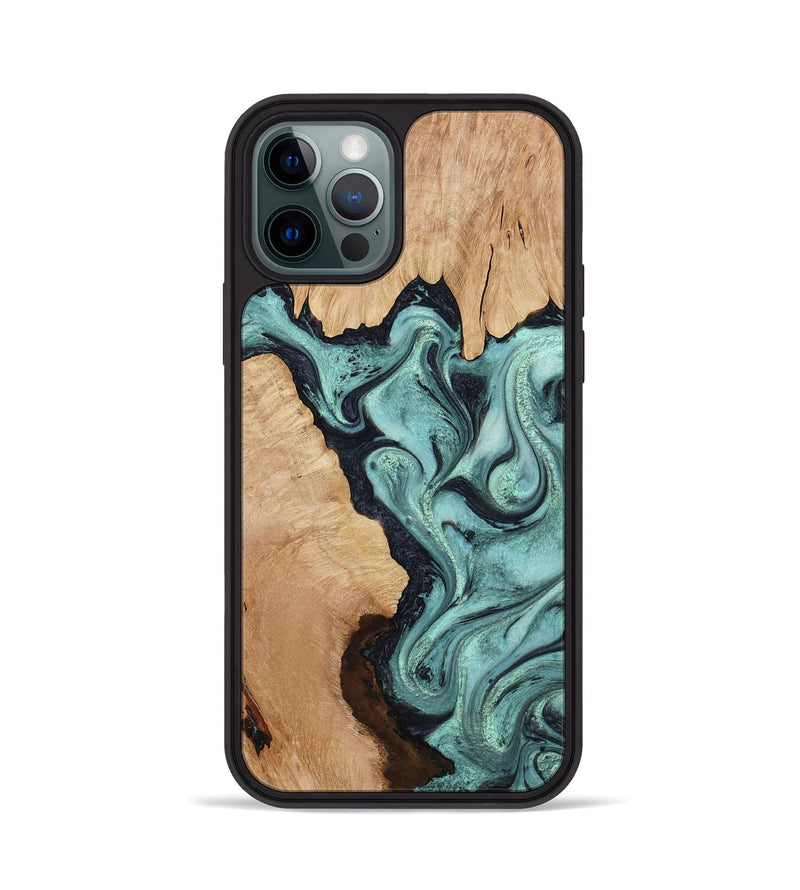 iPhone 12 Pro Wood Phone Case - Madilyn (Green, 799953)