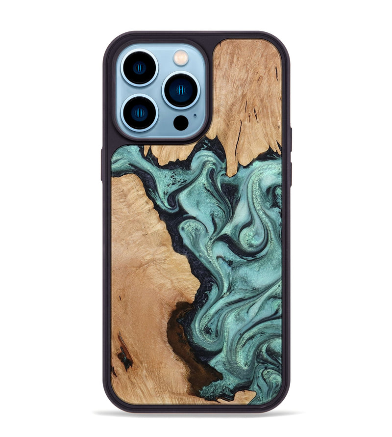 iPhone 14 Pro Max Wood Phone Case - Madilyn (Green, 799953)