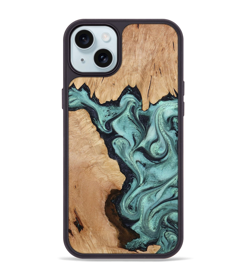 iPhone 15 Plus Wood Phone Case - Madilyn (Green, 799953)