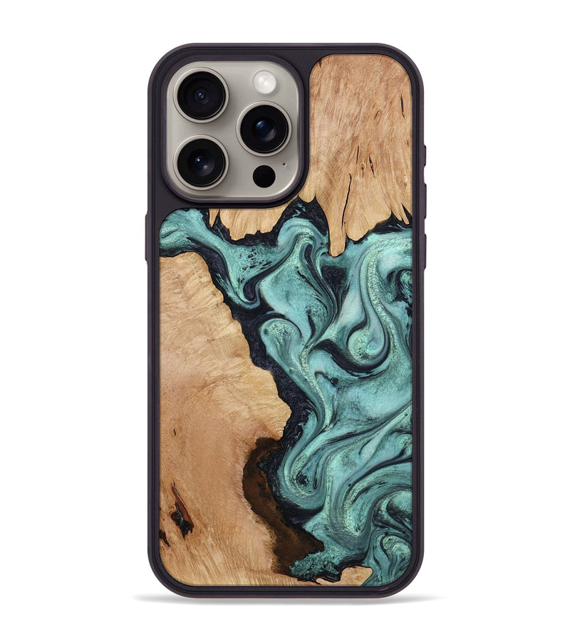 iPhone 15 Pro Max Wood Phone Case - Madilyn (Green, 799953)