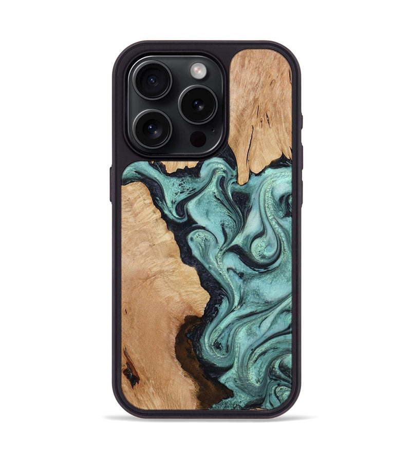 iPhone 15 Pro Wood Phone Case - Madilyn (Green, 799953)