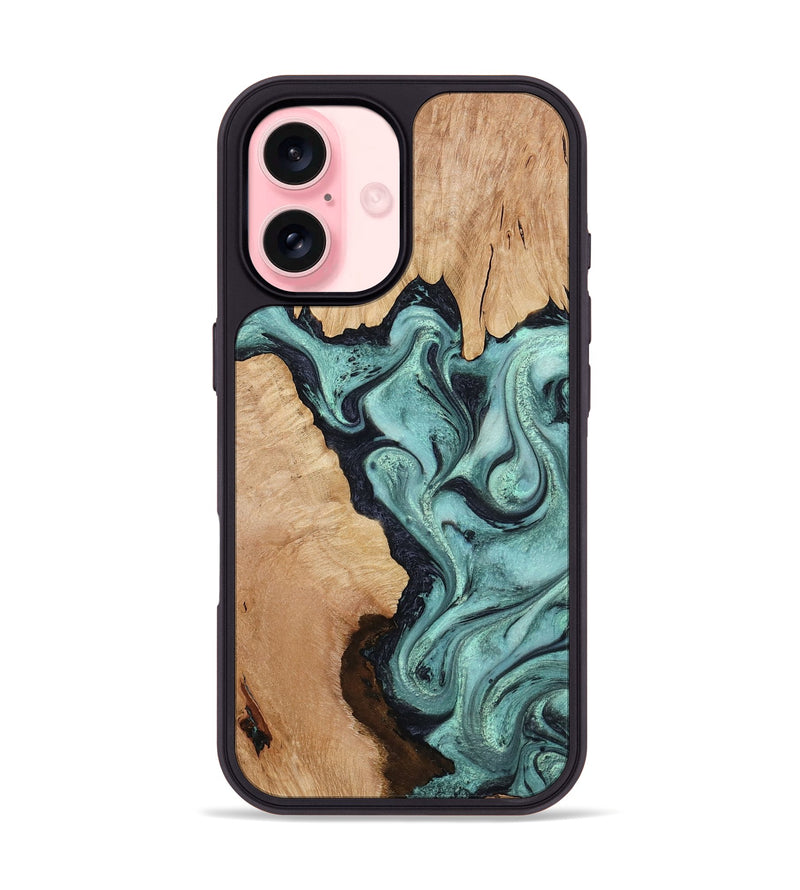 iPhone 16 Wood Phone Case - Madilyn (Green, 799953)