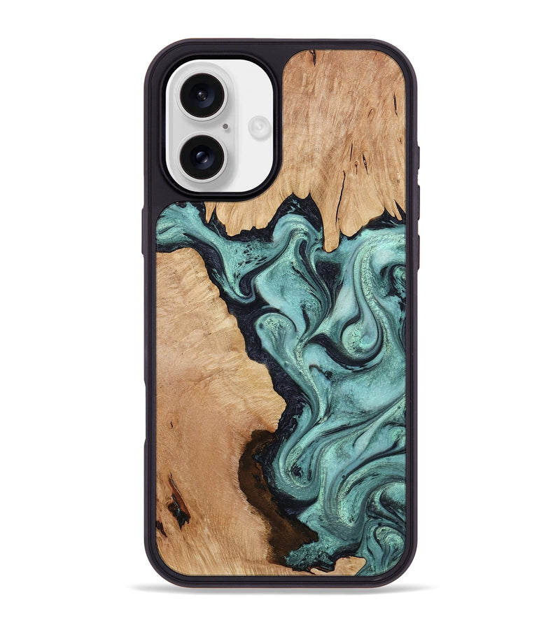 iPhone 16 Plus Wood Phone Case - Madilyn (Green, 799953)