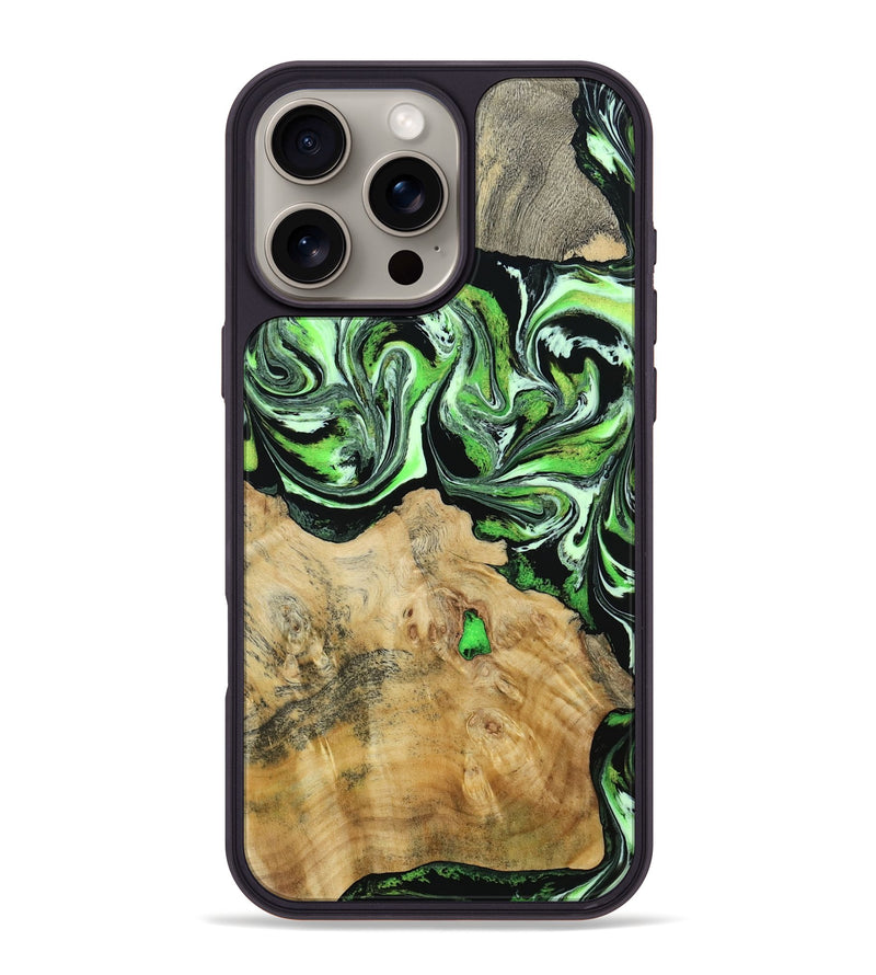 iPhone 16 Pro Max Wood Phone Case - Kelly (Green, 799954)