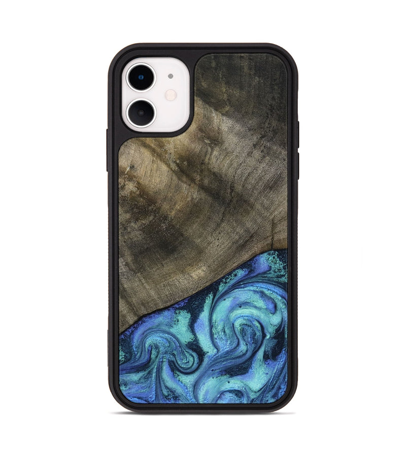 iPhone 11 Wood Phone Case - Edwina (Blue, 799955)