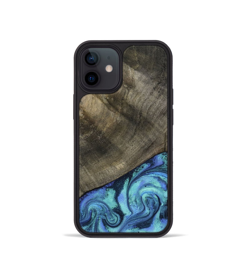 iPhone 12 mini Wood Phone Case - Edwina (Blue, 799955)