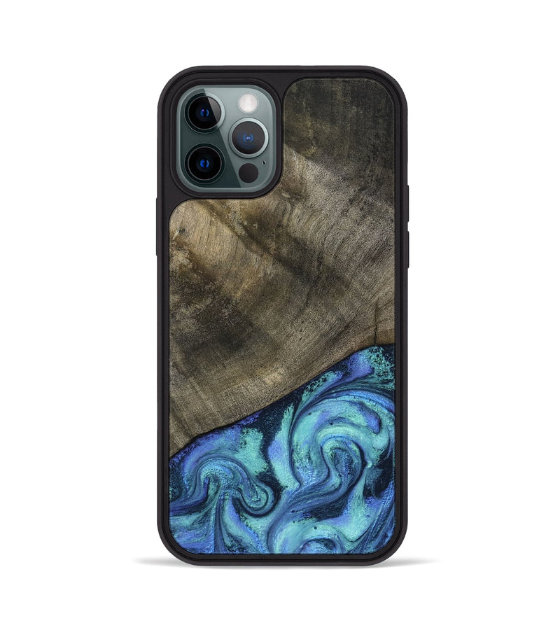 iPhone 12 Pro Wood Phone Case - Edwina (Blue, 799955)