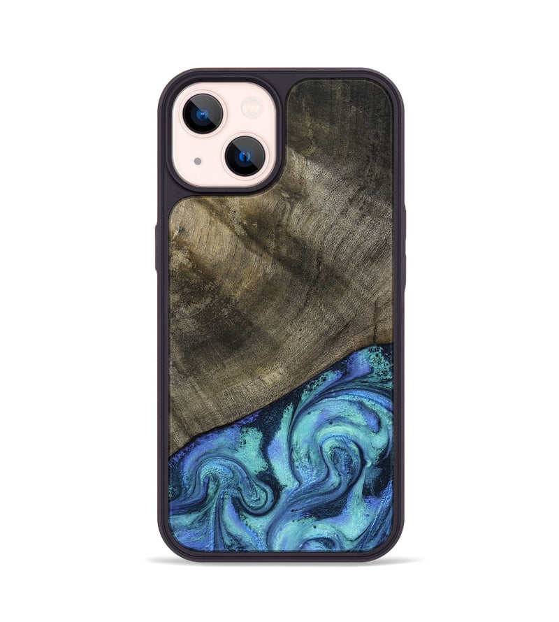 iPhone 14 Wood Phone Case - Edwina (Blue, 799955)