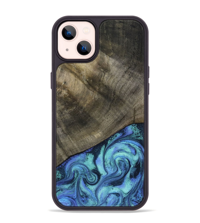 iPhone 14 Plus Wood Phone Case - Edwina (Blue, 799955)