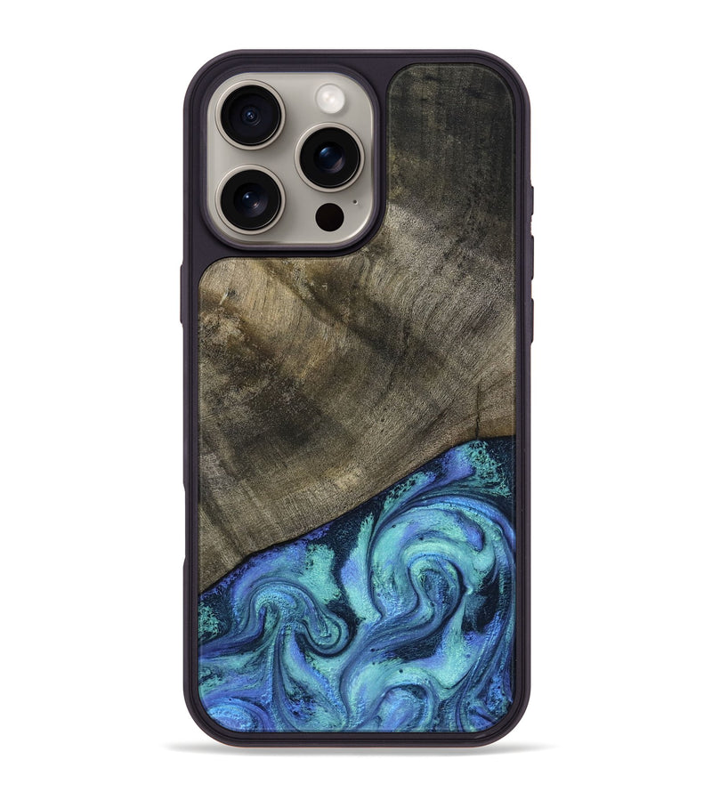 iPhone 16 Pro Max Wood Phone Case - Edwina (Blue, 799955)