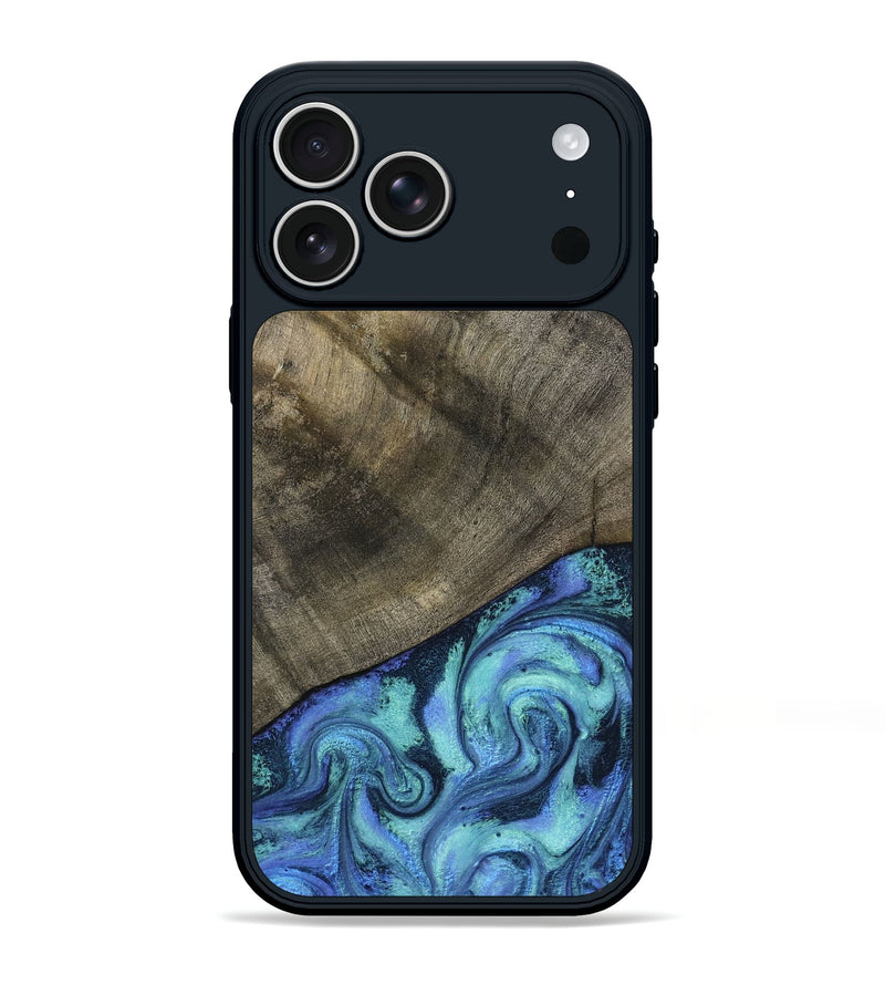 iPhone 17 Pro Max Wood Phone Case - Edwina (Blue, 799955)