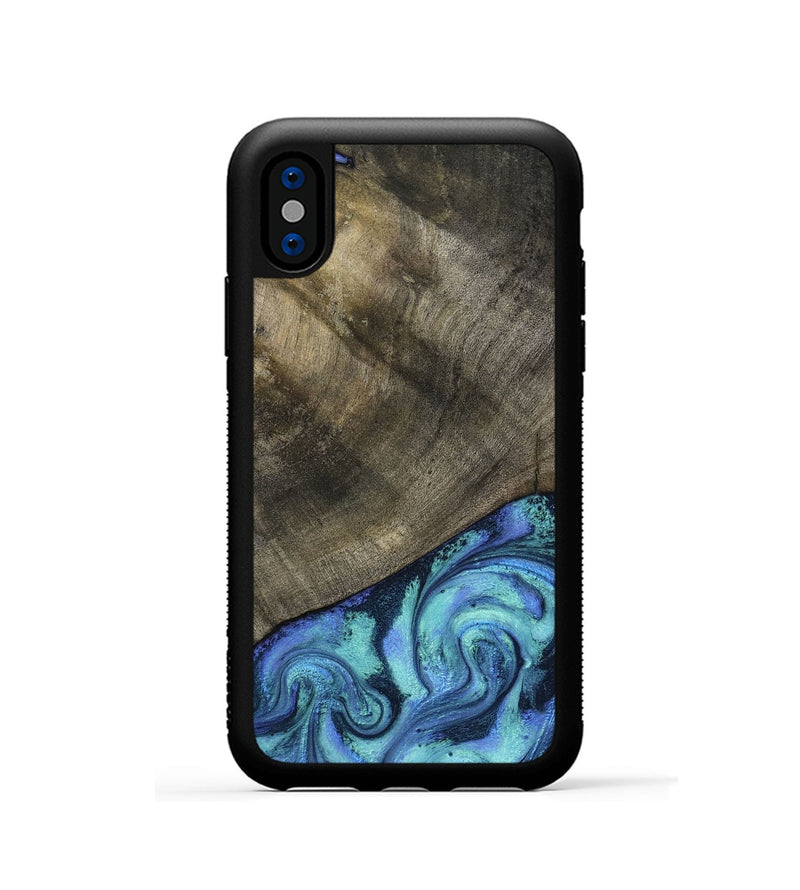 iPhone Xs Wood Phone Case - Edwina (Blue, 799955)